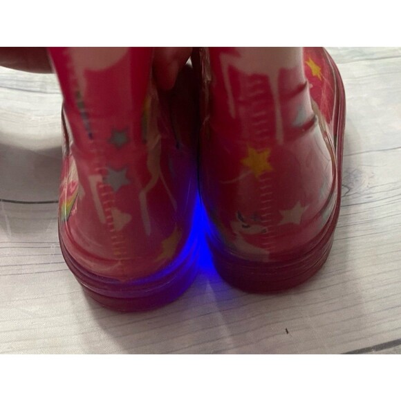 Pink Unicorn Girl Rain Boots Rainboots, Size Youth 11/12 - Picture 5 of 7